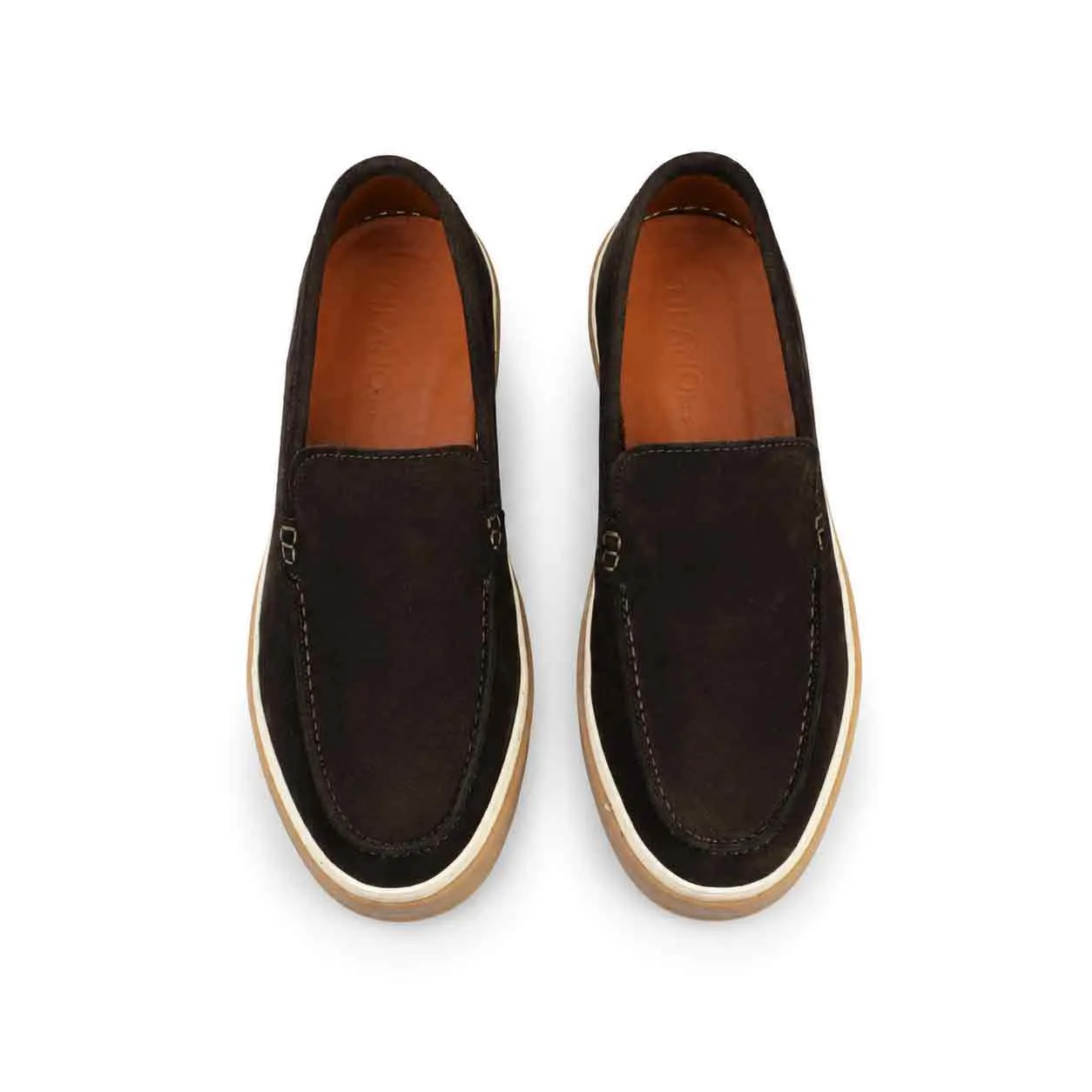 Mocassin pour homme 011 Maron daim  miniature